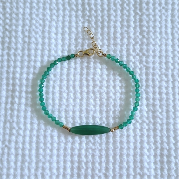 Shivam Green💚 Onyx Bead Bracelet - Picture 1 of 16